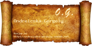 Ondreicska Gergely névjegykártya